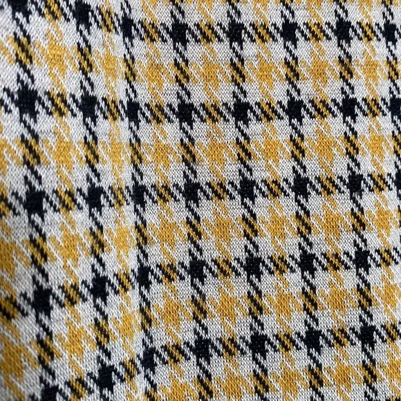 UO Cara Pants Women XS Yellow Black Plaid Kick Flare Knit Crop Stretchy Comfy - Picture 7 of 16